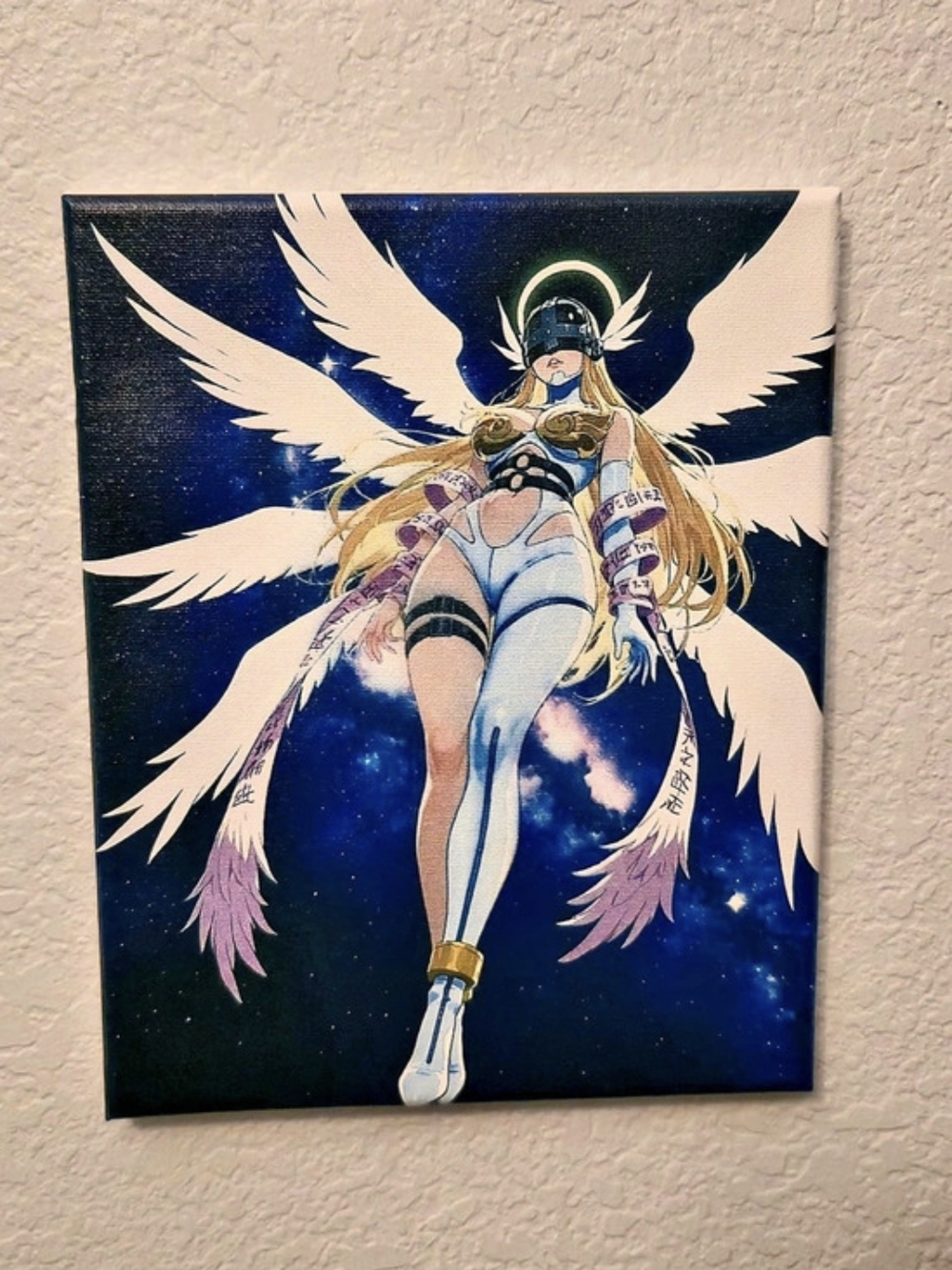 8x10 Digimon Canvas Print Blue & White
